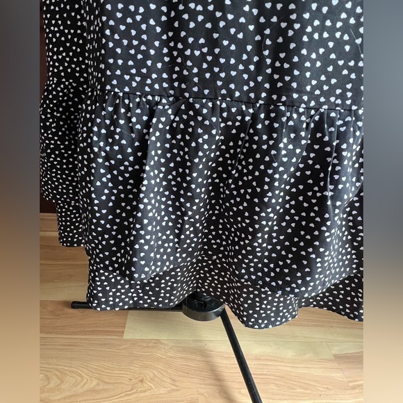 Allegra black w/ tiny hearts covering skirt w/ 4-5” ruffle flouncing hem. - Picture 8 of 12